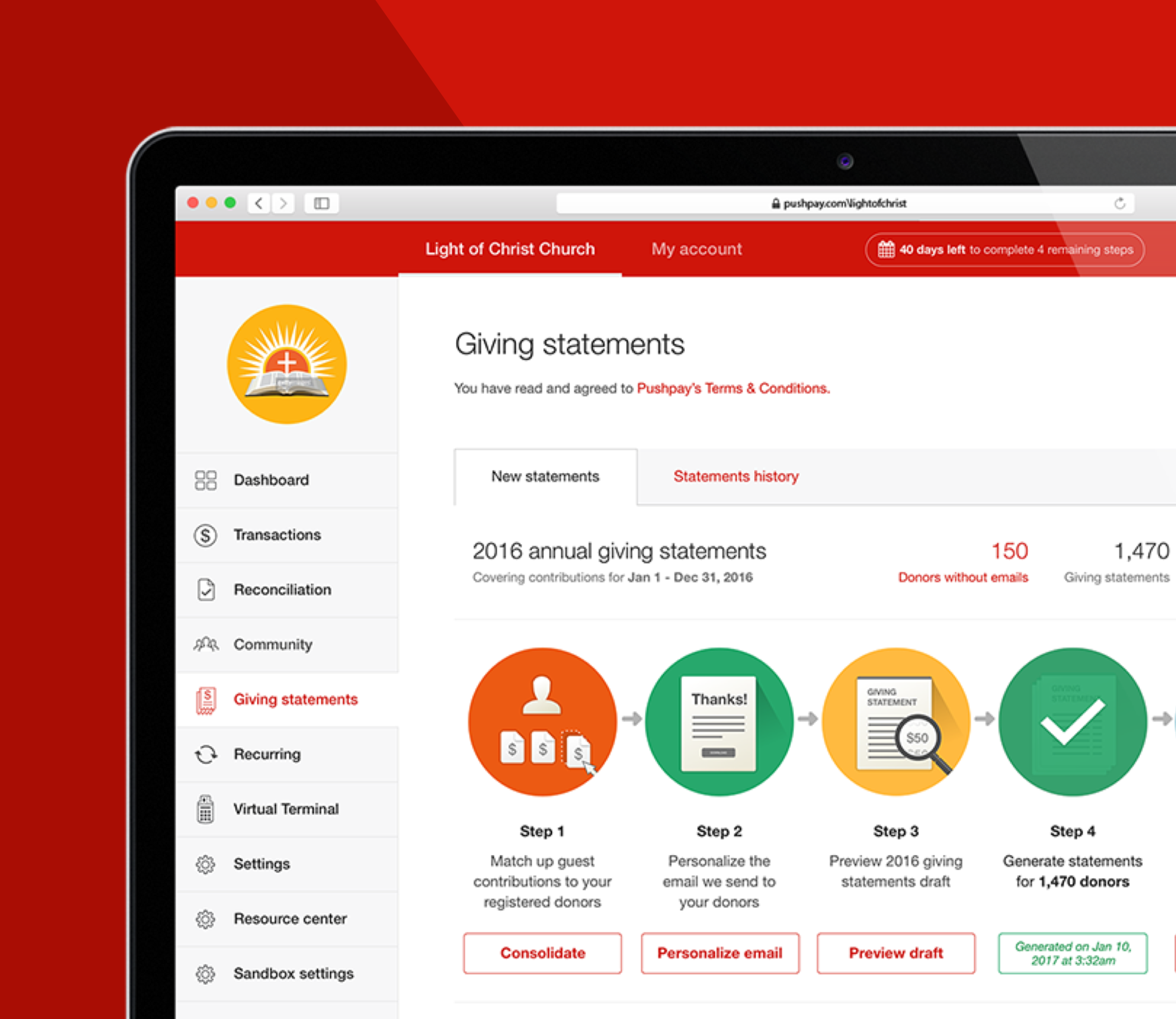Pushpay UX design